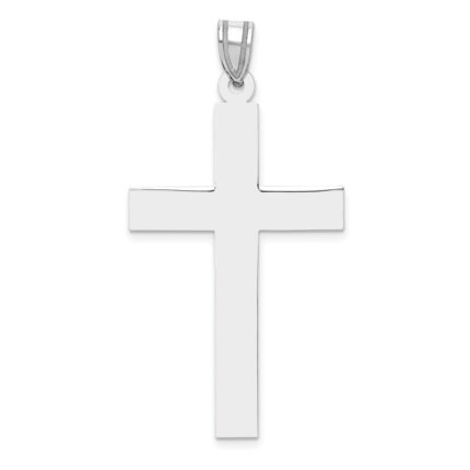 14k White Gold Polished Cross Pendant