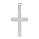 14k White Gold Florentine Satin Cross Pendant