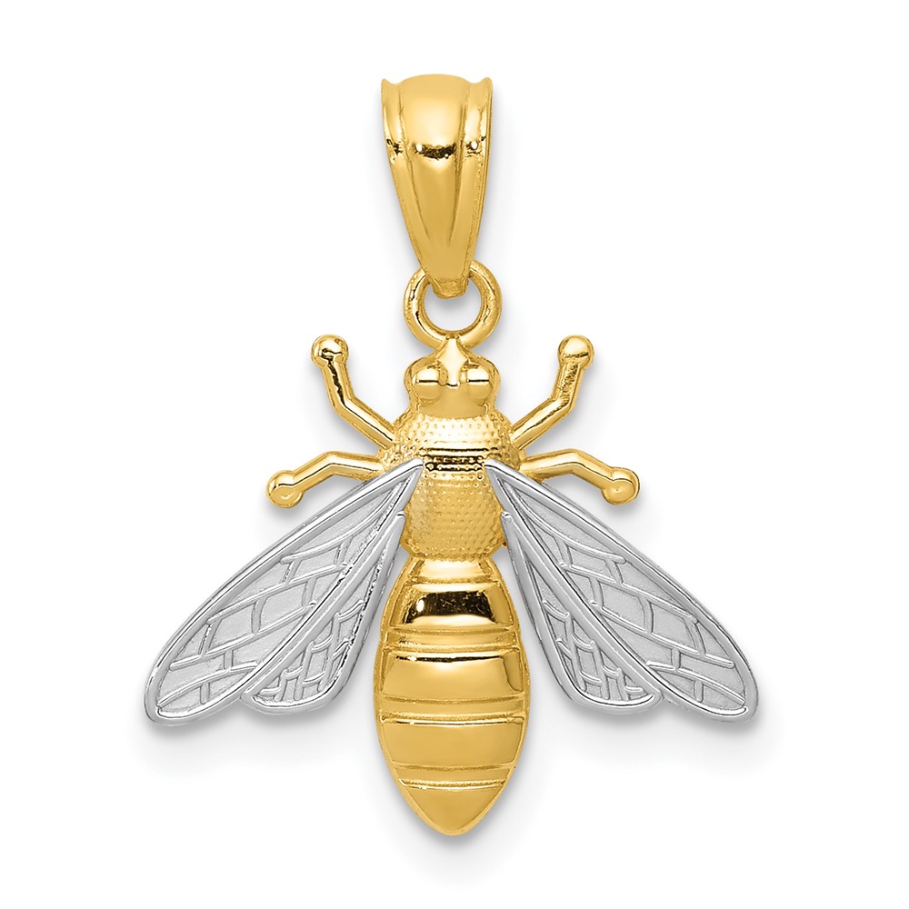 YC1055.jpg 14k and White Rhodium Bee Pendant - Image 1