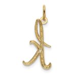 14k Yellow Gold Letter K Initial Charm - Image 3