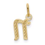 14k Yellow Gold Letter N Initial Charm - Image 3