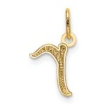 14k Yellow Gold Letter R Initial Charm - Image 3