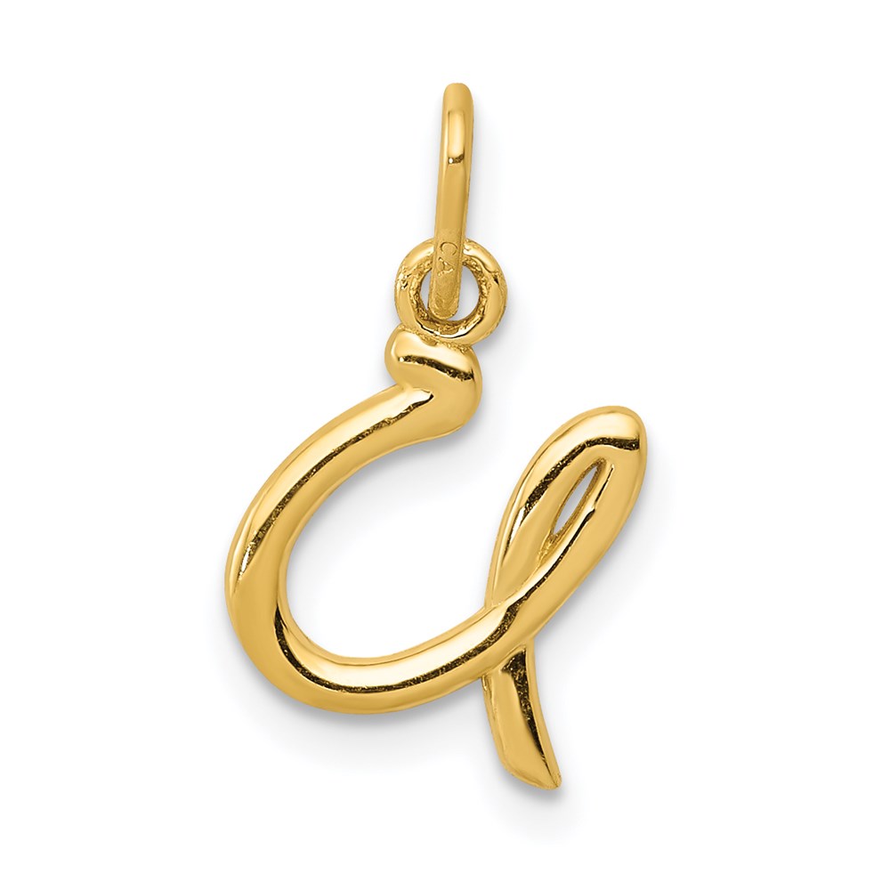 YC1060U.jpg 14k Yellow Gold Letter U Initial Charm - Image 1
