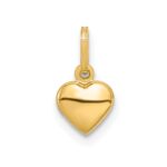 14K Polished 3-D Puffed Heart Charm - Image 4