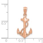 14k Rose Gold Anchor with Rope Pendant - Image 3