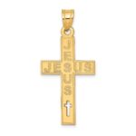 14K Laser Cut JESUS Cross Charm