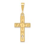 14K Laser Cut FAITH Cross Charm