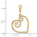 14K Polished Swirl Heart Pendant - Image 3