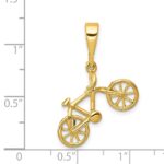 14kt Yellow Gold Polished 3-D Bicycle Pendant - Image 3