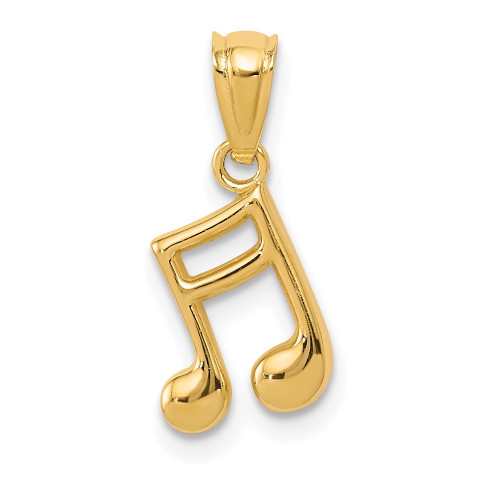 YC1260.jpg 14k Gold Polished Music Note Pendant - Image 1