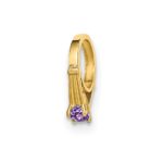 14K 3-D June Ring with Light Purple CZ Charm