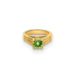 14K 3-D August Ring with Light Green Glass Stone Charm - Image 5