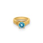 14K 3-D December Ring with Aqua CZ Charm - Image 5