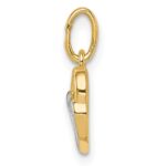 14K and White Rhodium Polished Hearts Pendant - Image 2