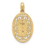 14K Two-tone Our Lady of Guadalupe Oval Pendant - Image 4