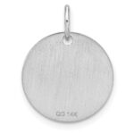 14k Polished Black Enamel Letter W Initial Disk Charm - Image 4