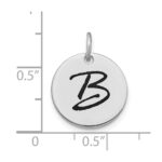 14kw Polished Black Enamel Letter B Initial Disk Charm - Image 2
