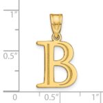 14k Polished Etched Letter B Initial Pendant - Image 3