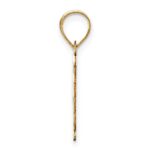 14k Polished Etched Letter F Initial Pendant - Image 2