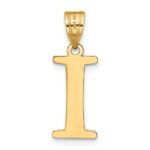 14k Polished Etched Letter I Initial Pendant - Image 3