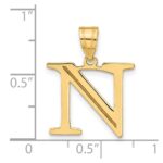 14k Polished Etched Letter N Initial Pendant - Image 4