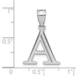 14kw Polished Etched Letter A Initial Pendant - Image 2