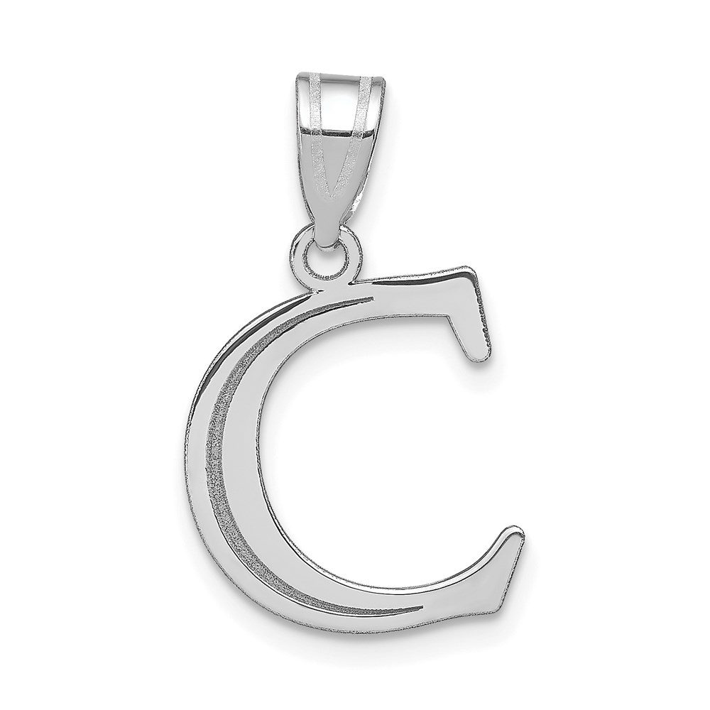 YC1437WC.jpg 14kw Polished Etched Letter C Initial Pendant - Image 1