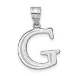 14kw Polished Etched Letter G Initial Pendant