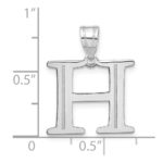 14kw Polished Etched Letter H Initial Pendant - Image 4