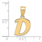 14k Polished Script Letter D Initial Pendant - Image 3
