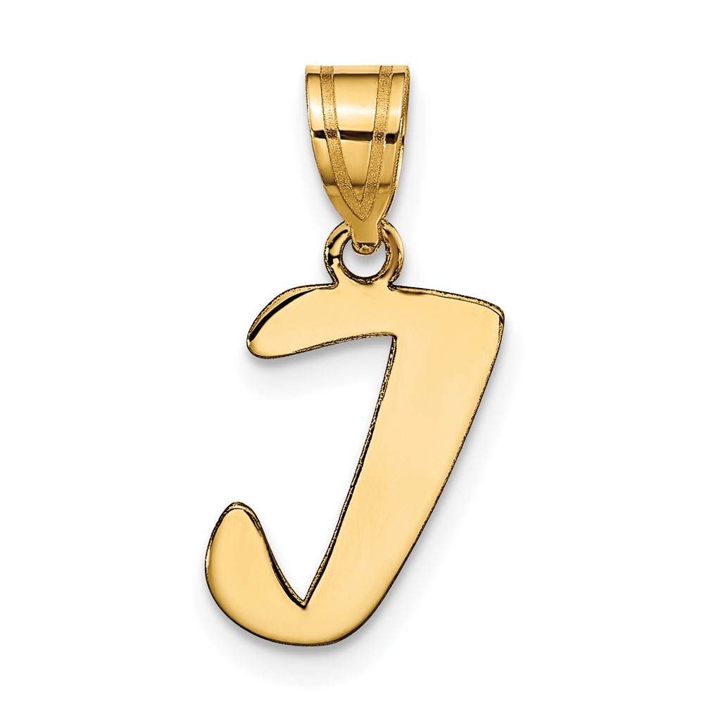 YC1438I.jpg 14k Polished Script Letter I Initial Pendant - Image 1
