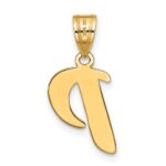 14k Polished Script Letter P Initial Pendant - Image 3