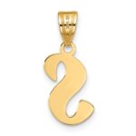 14k Polished Script Letter S Initial Pendant - Image 3