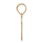 14k Polished Script Letter T Initial Pendant - Image 2