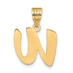 14k Polished Script Letter W Initial Pendant - Image 3