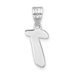 14kw Polished Script Letter T Initial Pendant - Image 3