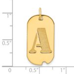 14k Polished Letter A Initial Dog Tag Pendant - Image 3