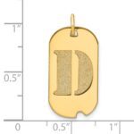 14k Polished Letter D Initial Dog Tag Pendant - Image 3