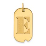 14k Polished Letter E Initial Dog Tag Pendant
