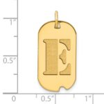 14k Polished Letter E Initial Dog Tag Pendant - Image 2