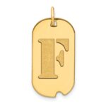 14k Polished Letter F Initial Dog Tag Pendant