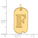 14k Polished Letter F Initial Dog Tag Pendant - Image 2