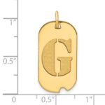 14k Polished Letter G Initial Dog Tag Pendant - Image 2