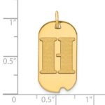 14k Polished Letter H Initial Dog Tag Pendant - Image 2