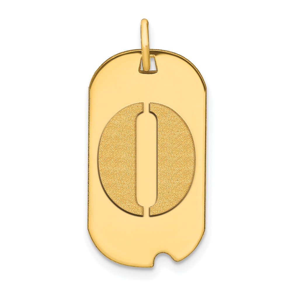 YC1439O.jpg 14k Polished Letter O Initial Dog Tag Pendant - Image 1