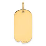 14k Polished Letter P Initial Dog Tag Pendant - Image 4