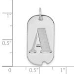 14kw Polished Letter A Initial Dog Tag Pendant - Image 2