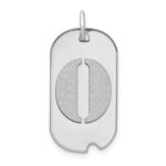14kw Polished Letter O Initial Dog Tag Pendant