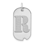 14kw Polished Letter R Initial Dog Tag Pendant