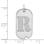 14kw Polished Letter R Initial Dog Tag Pendant - Image 2